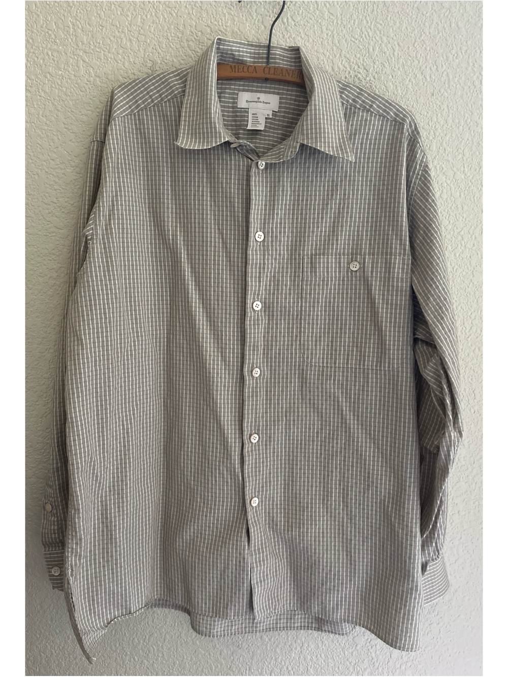 Ermenegildo Zegna Plaid Button Down Shirt Men’s Size XL